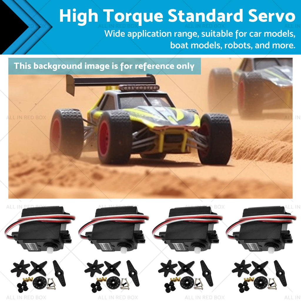 4X High Torque Standard Servos for Futaba S3003 (RC Car, Plane, Boat)