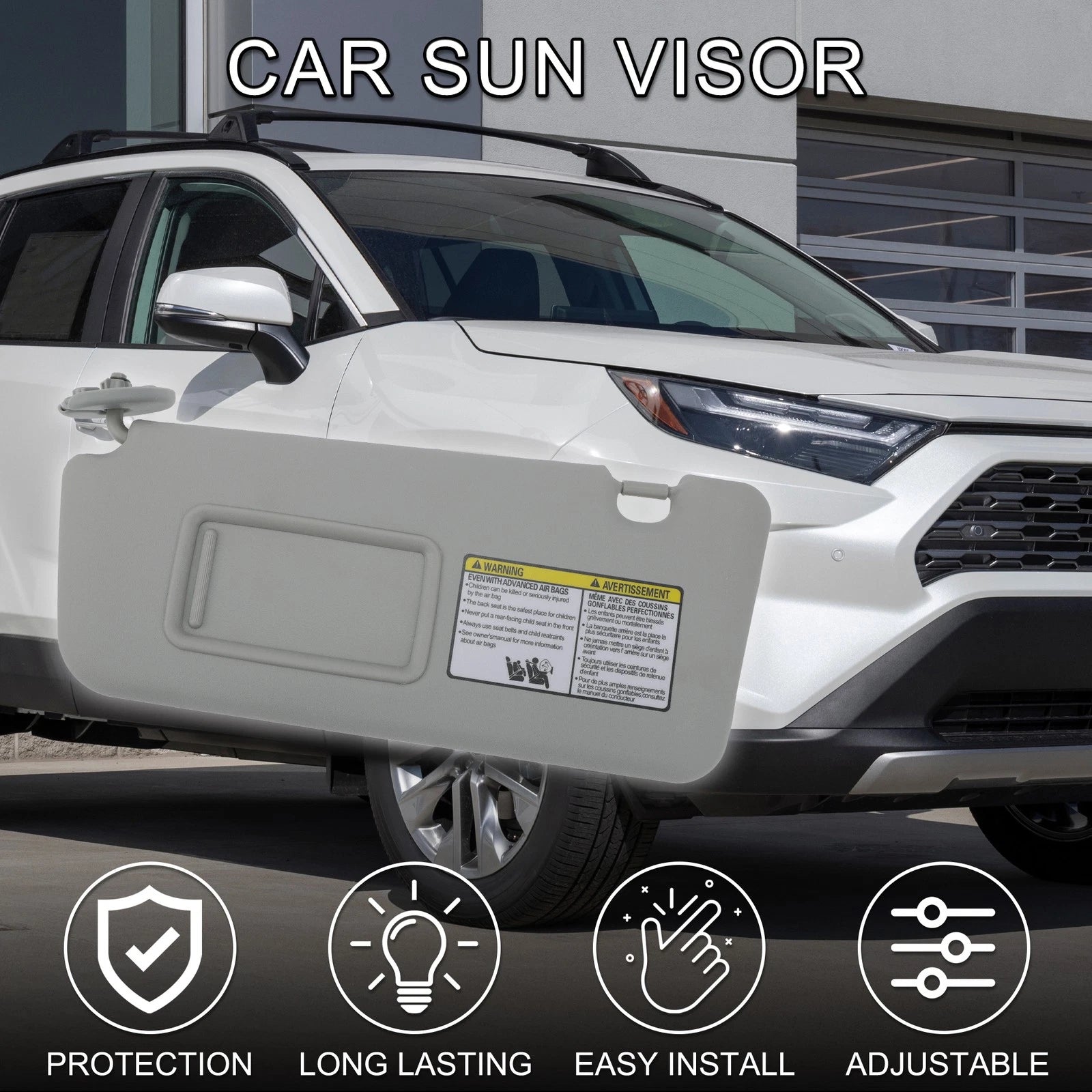 Left Driver Side Sun Visor w/ Mirror for Toyota RAV4 (No. 74320-42420-B0)
