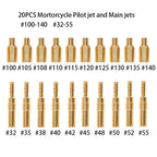 10x Carburetor Main Jets 100-140 & 10x Slow Pilot Jets 32-55 for OKO KOSO PE PWK (N/A)