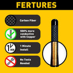 3" Carbon Fiber Short Antenna for Universal Vehicles (2010–2023)