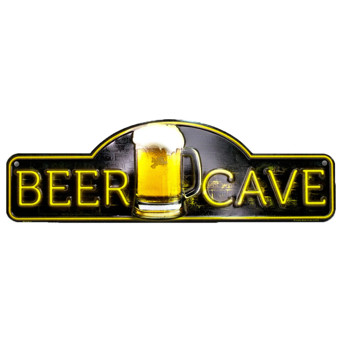 Beer Cave Aluminum Sign for Garage Game Room Bar Pub Billiard Pool Hall