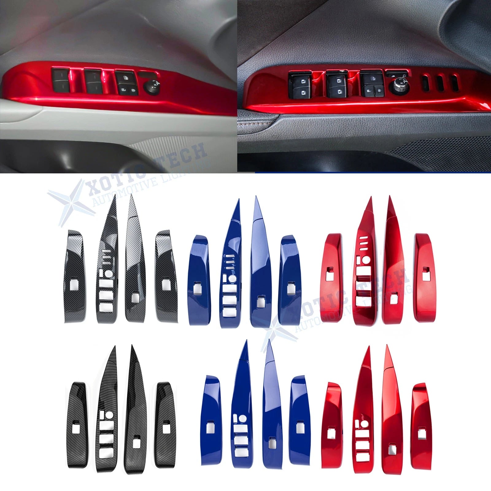 Door Window Lift Switch Panel Trim Accessories Kit for Toyota Camry (2018–2026)