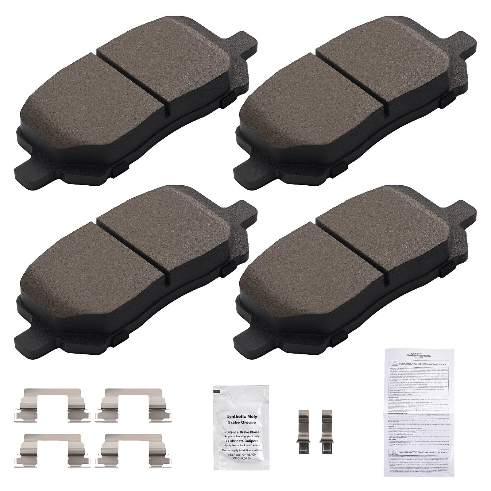 Front Ceramic Brake Pads for Pontiac Pursuit 2005-2006 and Saturn Ion 2003-2007
