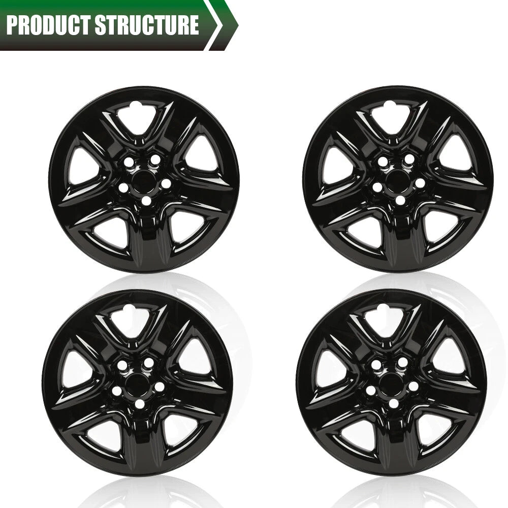 Set of 4 Black Wheel Skins for Toyota RAV4 (2006–2012) 17" Full Rim Covers
