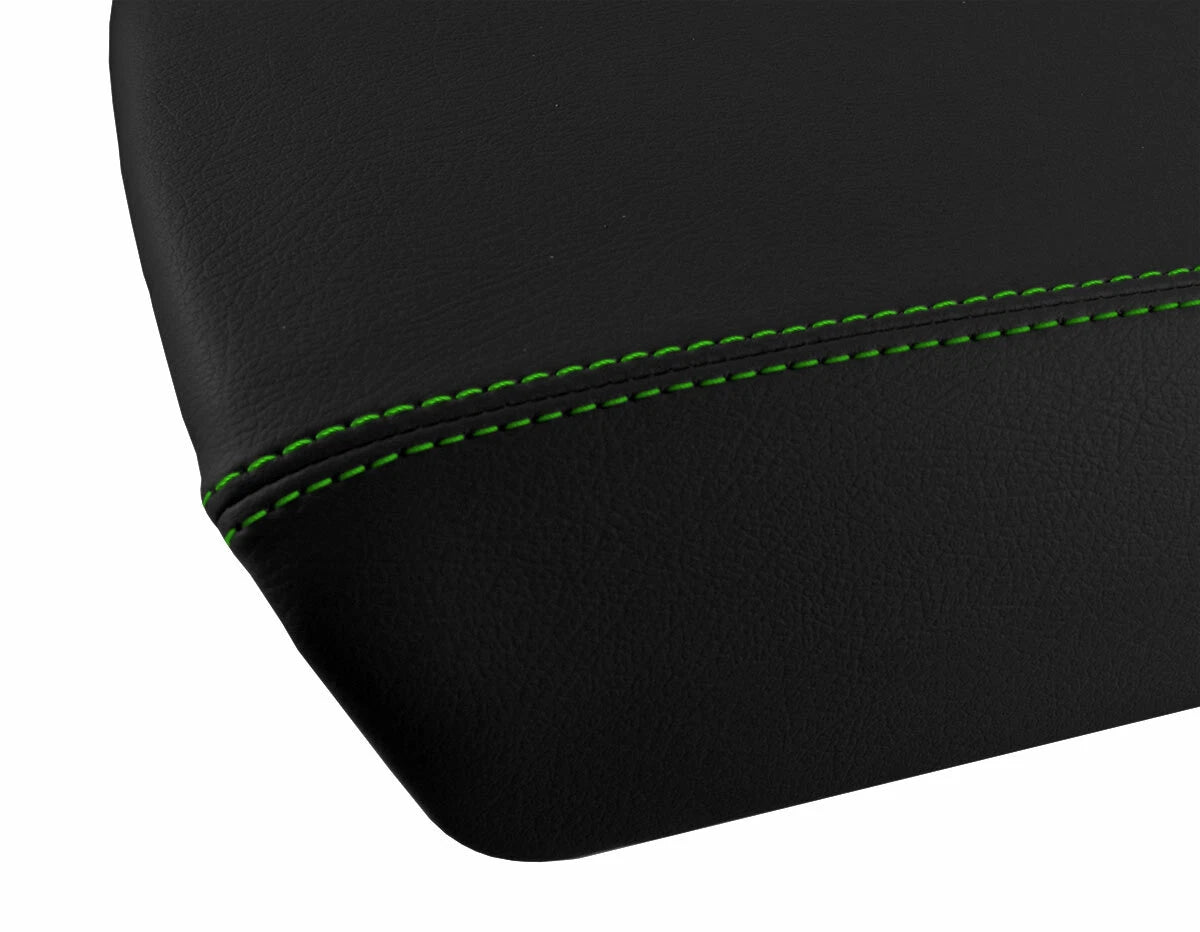 Leather Console Lid Armrest Cover for Ford Edge (2011–2020) Green Stitch