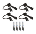 Denso 7mm Wire Set & 4 Double Platinum Spark Plugs for Mazda Miata (1990–2005)