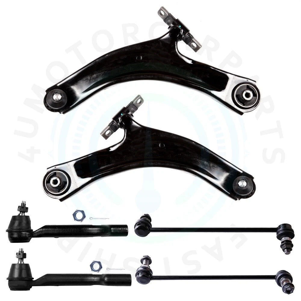 Set of 6 Front Control Arm Sway Link Tie Rods for Nissan Rogue (2008–2015)