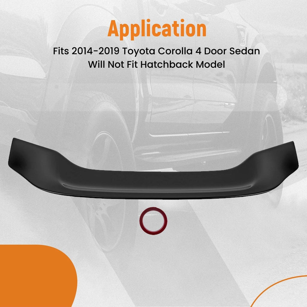 Rear Trunk Spoiler Wing Lip for Toyota Corolla (2014–2019) Black Duckbill