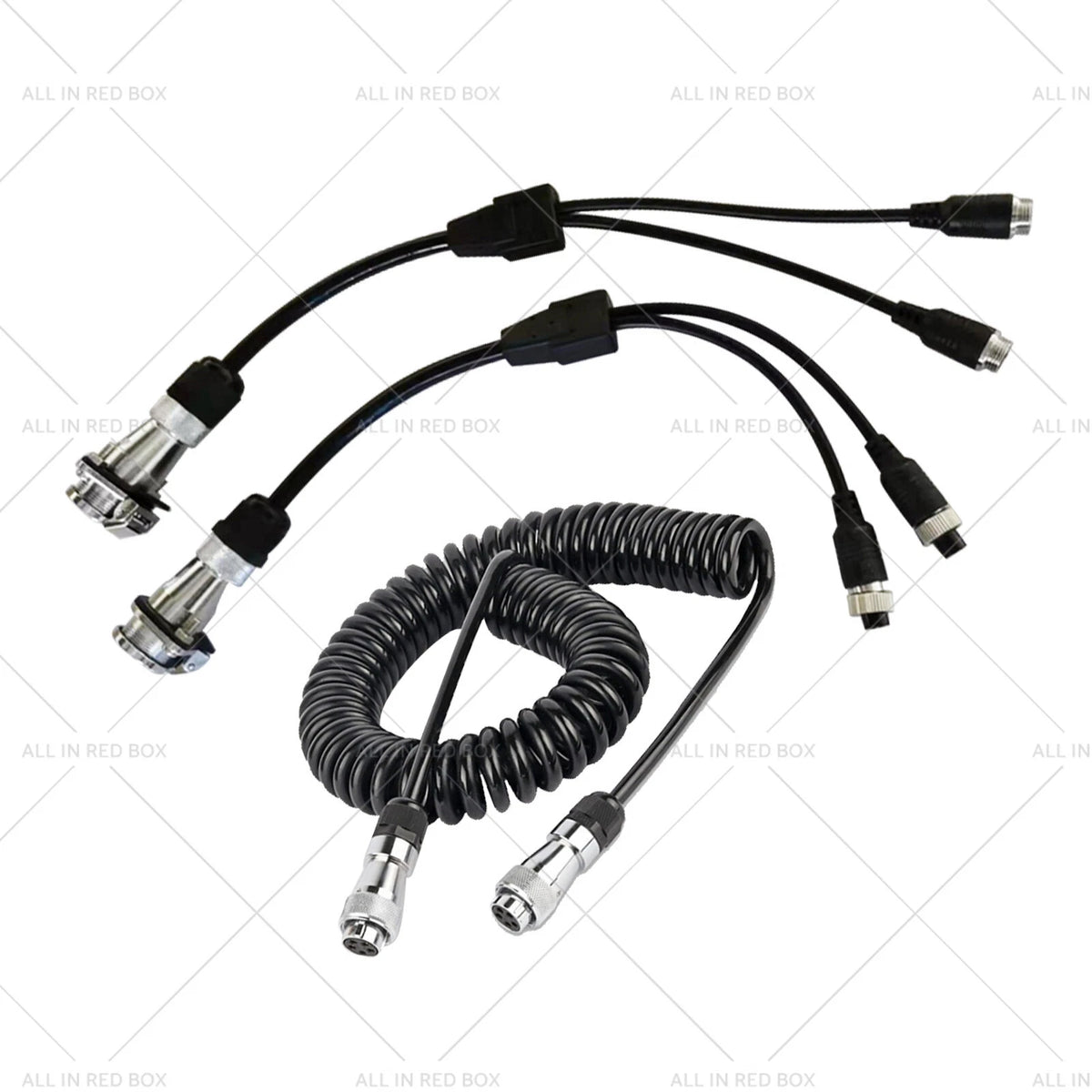 4m Spring Trailer Cable Suzy Coil with 2x 5pin & 4pin Connectors for Caravan