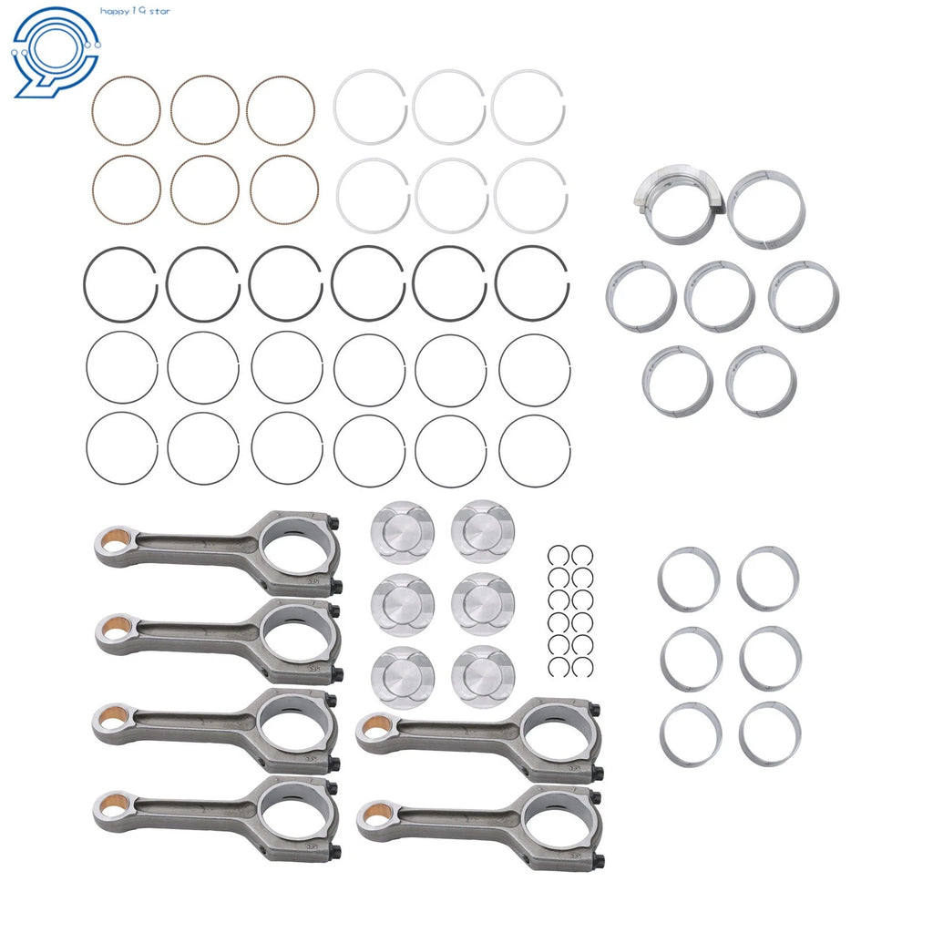 Set of 6 Connecting Rods and Pistons for BMW 3.0L L6 (2011–2017)