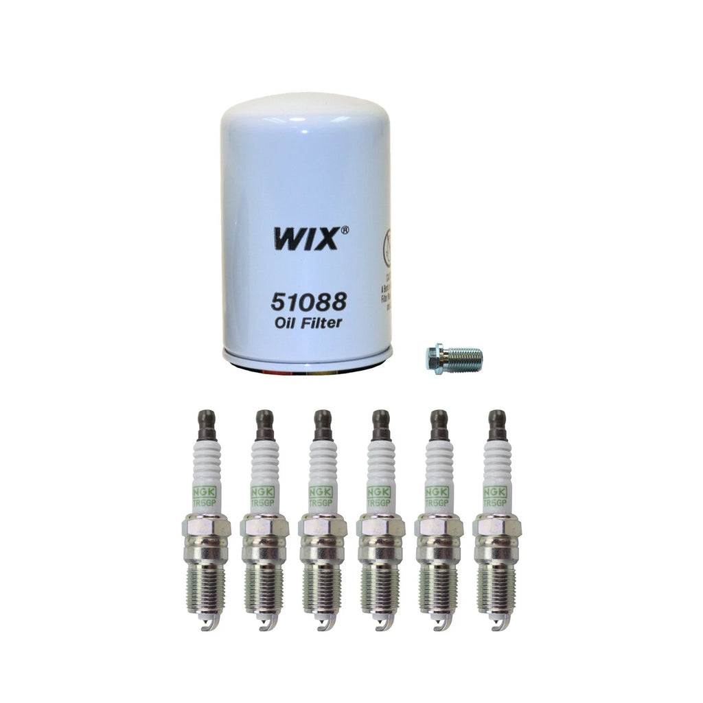 Wix Engine Oil Filter & NGK 6 Platinum Spark Plugs for W124 300E 260E (1986–1995)
