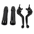 Black Extendable Brake Clutch Lever Grip Set for Kawasaki Ninja 650R (2006-2011)
