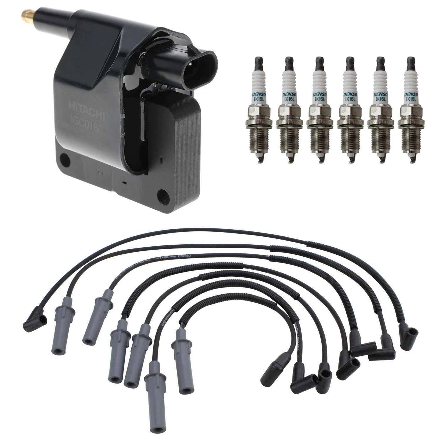 Set of 6 Ignition Coils & Iridium Spark Plugs for Dakota V6 (2005–2011)