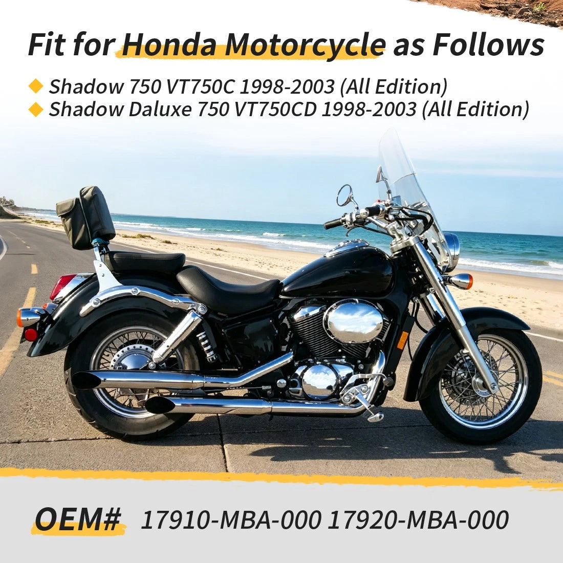 Throttle Cable A B for Honda Shadow 750 VT750C VT750CD (1998–2003) 17910-MBA-000