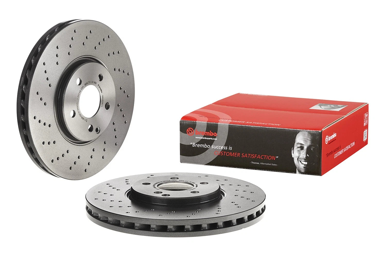 Brembo 330mm Drilled Brake Disc Rotor for MB W211 S211 W220 (2003–2009)