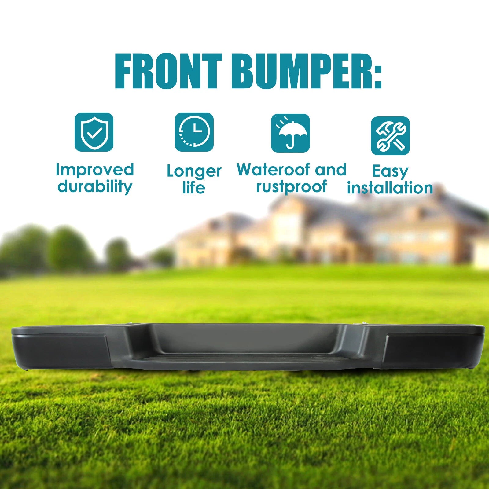 Black Steel Rear Step Bumper for Nissan NV1500 NV2500 NV3500 (2012–2021)