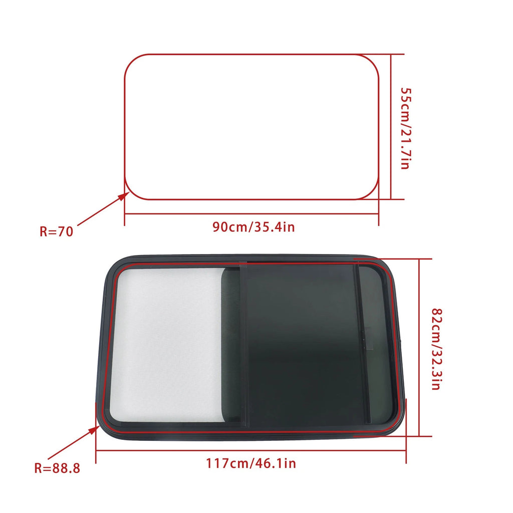 Horizontal Slider RV Window with Screen for Cargo Trailer (35" x 22")