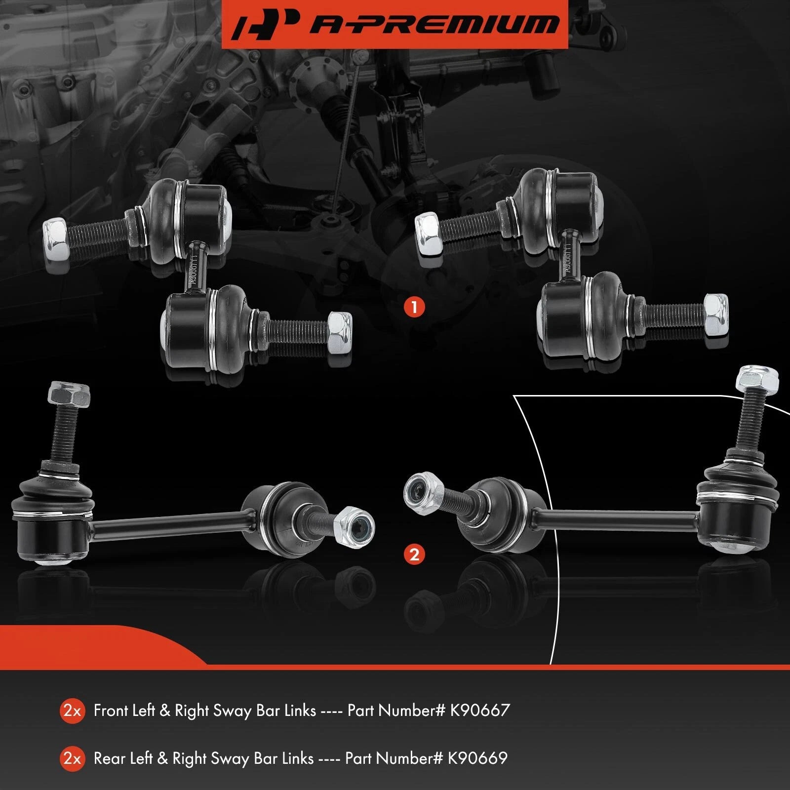 Set of 4 Sway Bar Links for Honda CR-V (1997–2001)