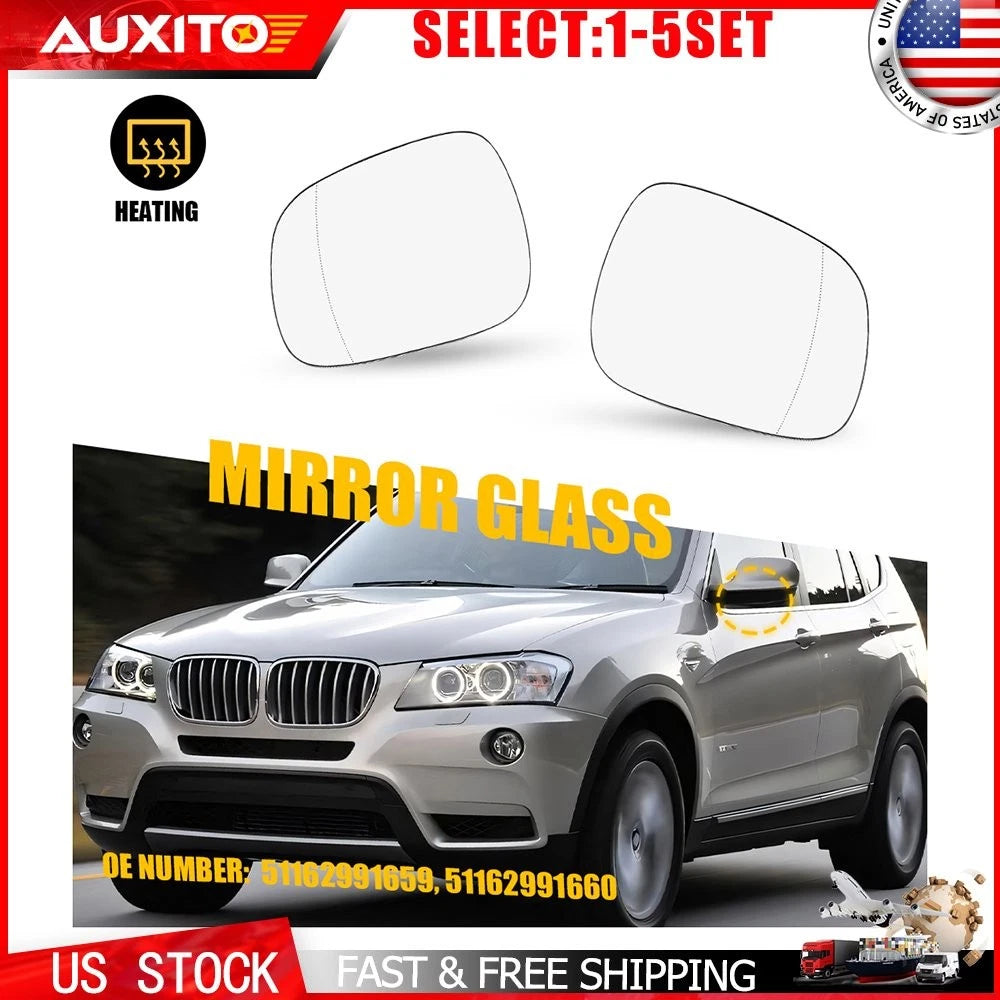Heated Mirror Glass for BMW X3 (2010–2014) 4 Pin Connector