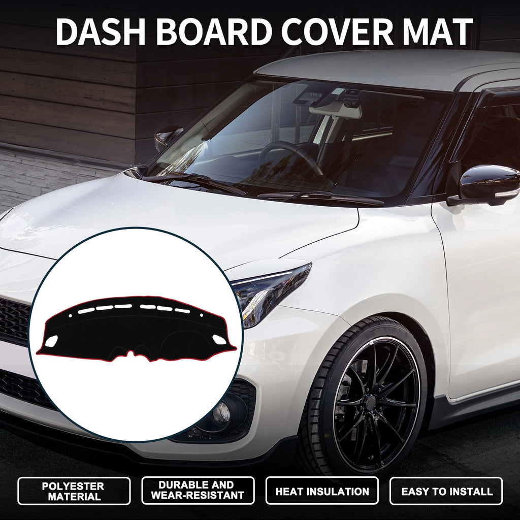 Dashboard Cover Mat for Suzuki Swift Sport ZC33S (2018–2019) Black Red