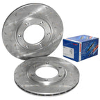 Front Slotted Disc Rotors & Brake Pads for Patrol MQ MK GQ Y60