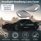 Set of 2 Headlight Lens Covers for Chevy Corvette C6 (2005–2013) Smoked