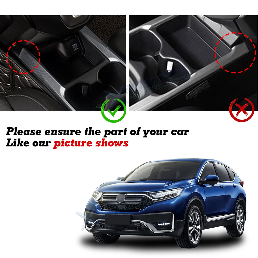 Peach Wood Style Console Cup Holder Panel Stripe Cover for Honda CR-V (2017-2020)