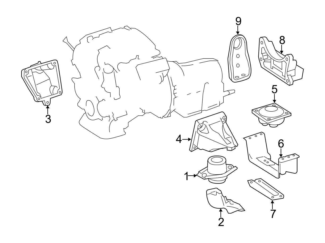 Left Engine Mount Bracket 2722234104 for Mercedes-Benz