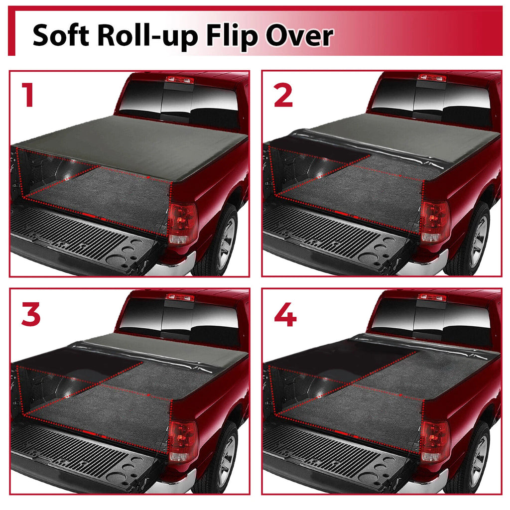 6.5FT Roll-Up Vinyl Tonneau Cover for Silverado Sierra 1500 (2007-2014)