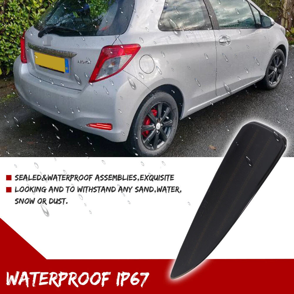 Smoke LED Rear Bumper Reflector for Toyota Yaris (2012–2014)