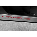 Laser Cut Door Guards with Black Vinyl Corvette Inlay for 2005-2013 Corvette