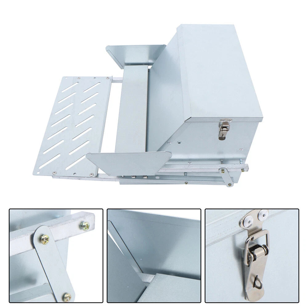 Galvanized Steel Chicken Feeder with Weatherproof Lid for Poultry