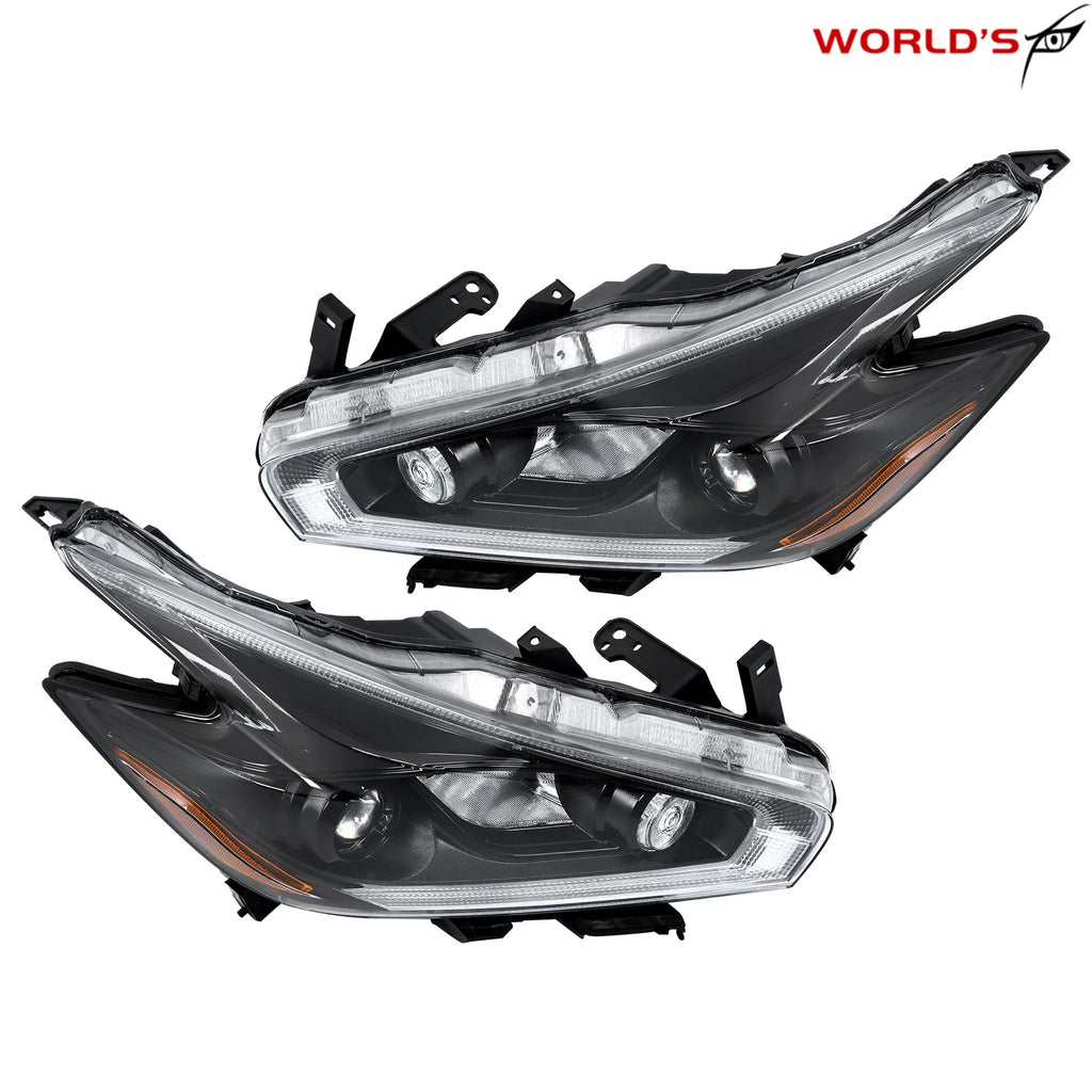 Halogen Black LED DRL Projector Headlights for Nissan Murano (2015–2018)