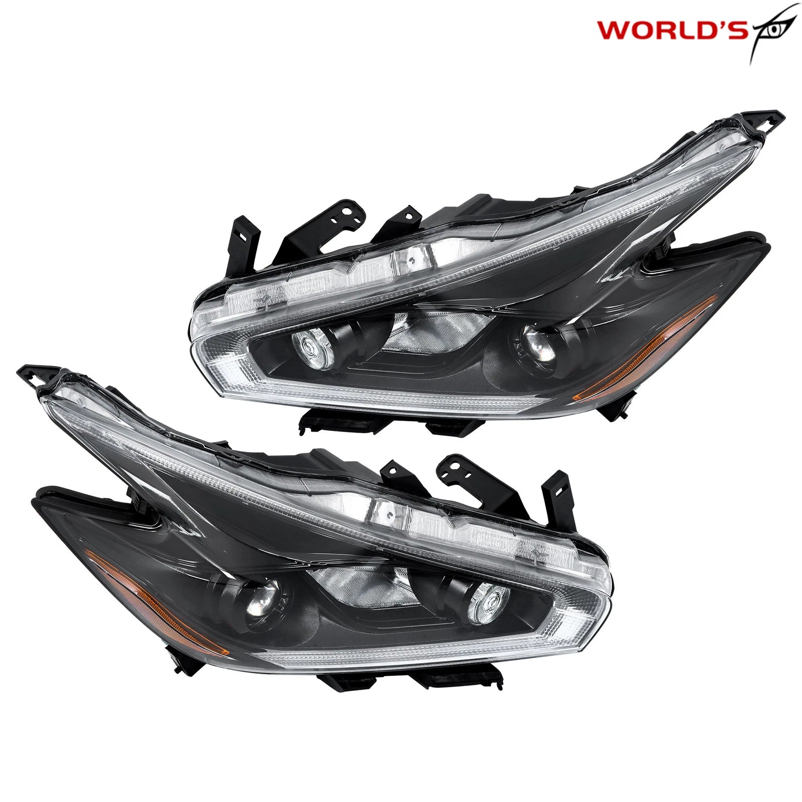 Halogen Black LED DRL Projector Headlights for Nissan Murano (2015–2018)