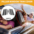 10 Pcs Window Trim Cover for Toyota RAV4 (2020–2021) Black Carbon Fiber