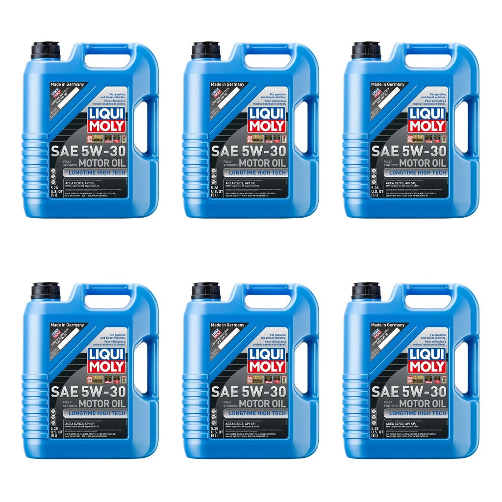 Set of 6 Liqui Moly 5W-30 Longtime High Tech Engine Motor Oil (30L)
