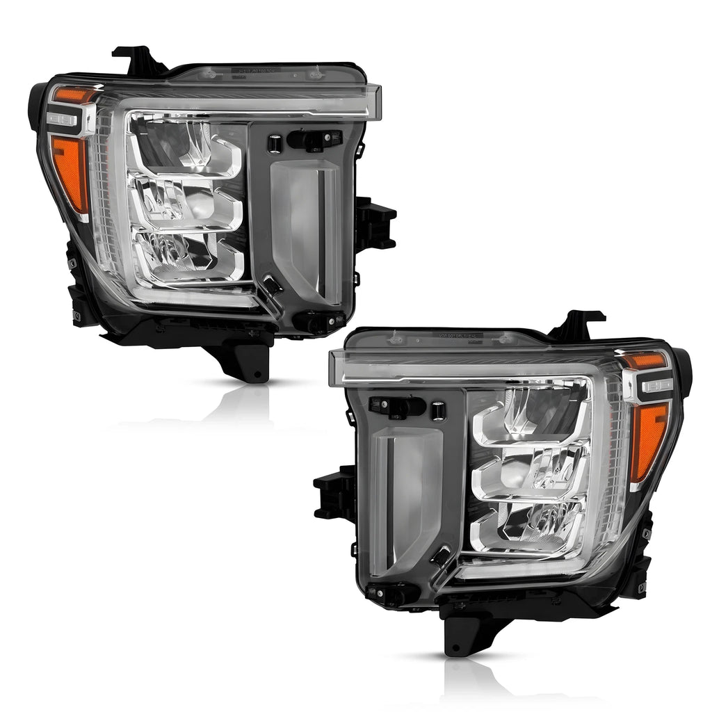 LED Headlight Set for GMC Sierra 2500HD (2020–2023) w/ Halogen Signal
