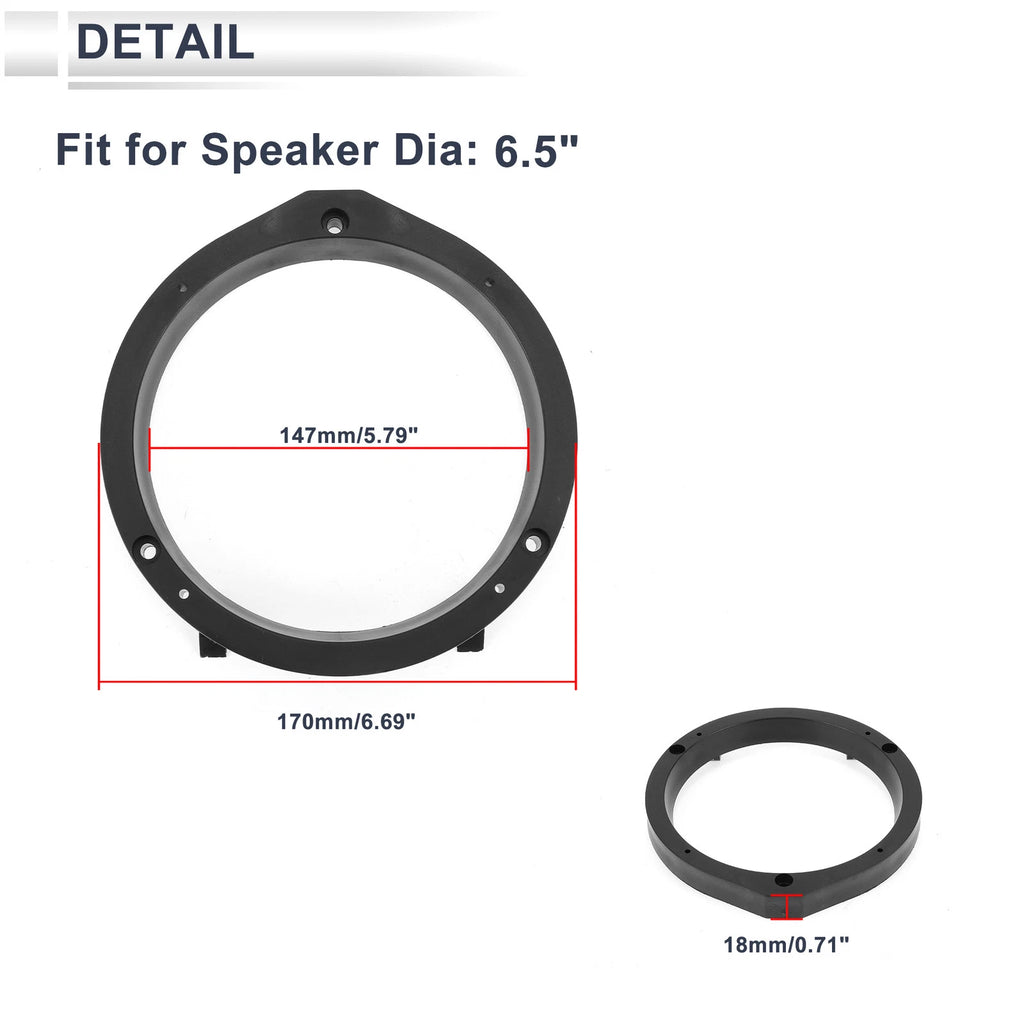 2X Speaker Spacer Ring Adapter for Toyota 6.5" Tweeter 