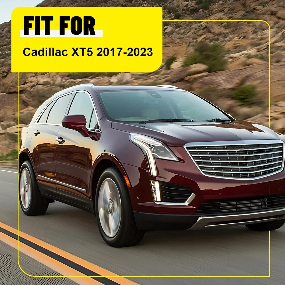 Set of 6 Gloss Black Pillar Posts for Cadillac XT5 (2017–2023)