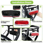 LED Rear Lamp for Ebike (36V) - 2Pin SM Connector, ABS, PC Material