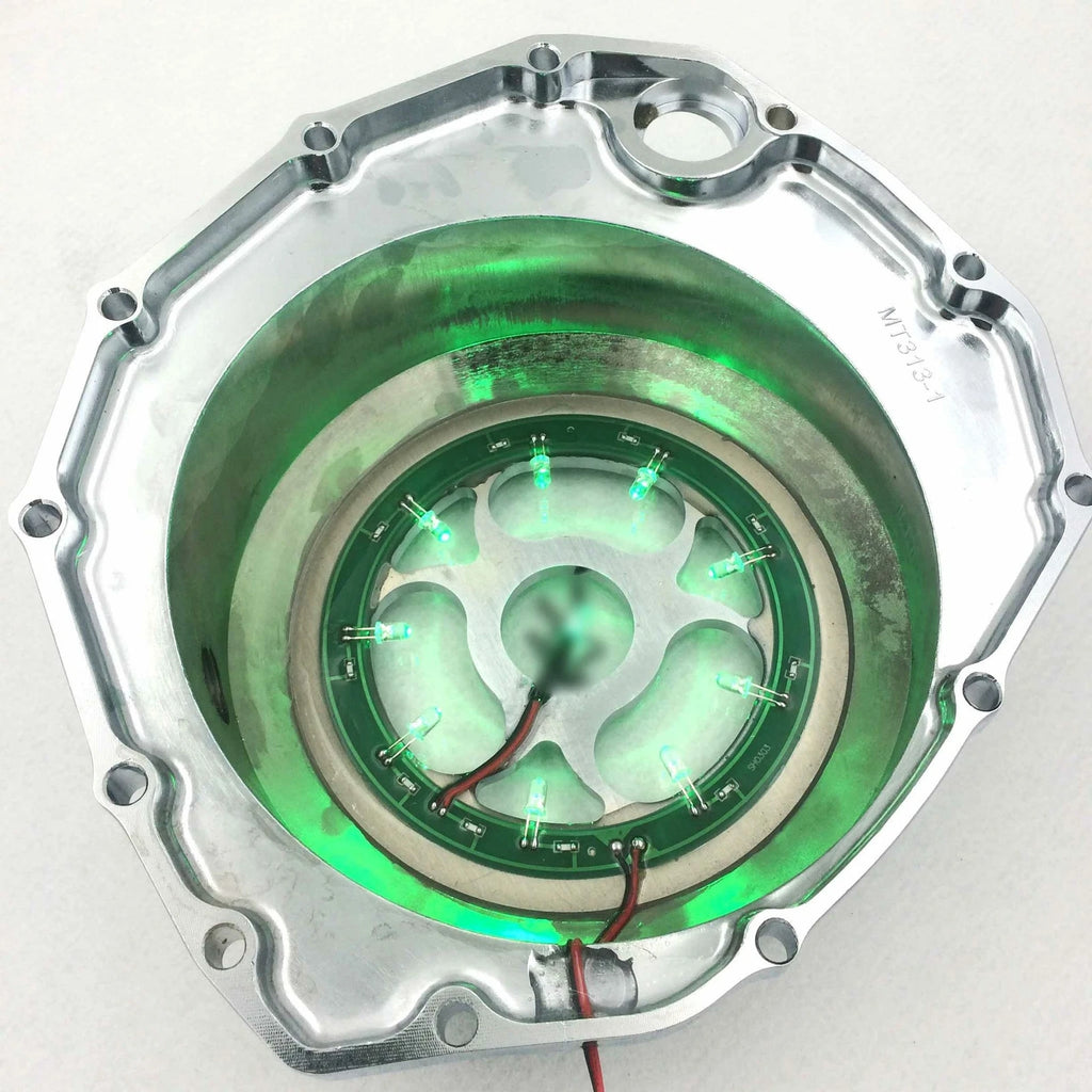 Green LED Clear Engine Clutch Cover for Suzuki GSX1300R Hayabusa (2008–2020)