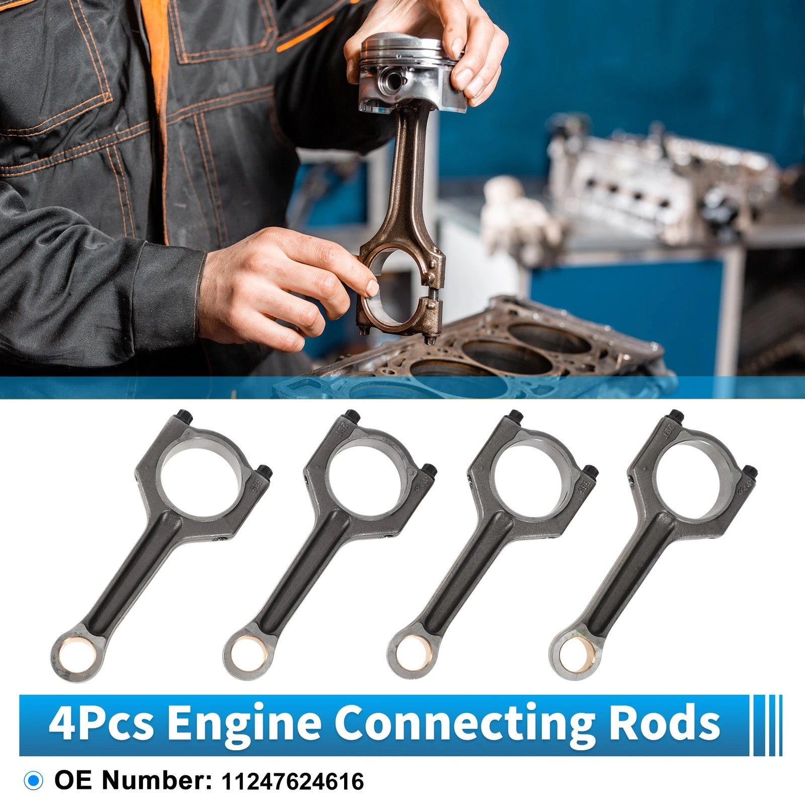 Set of 4 Engine Connecting Rods for BMW 125i (2010–2016) No. 11247624616