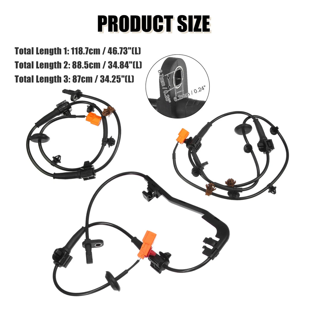 Set of 4 ABS Sensors No. 57450SLNA01 for Honda Fit (2007–2008)