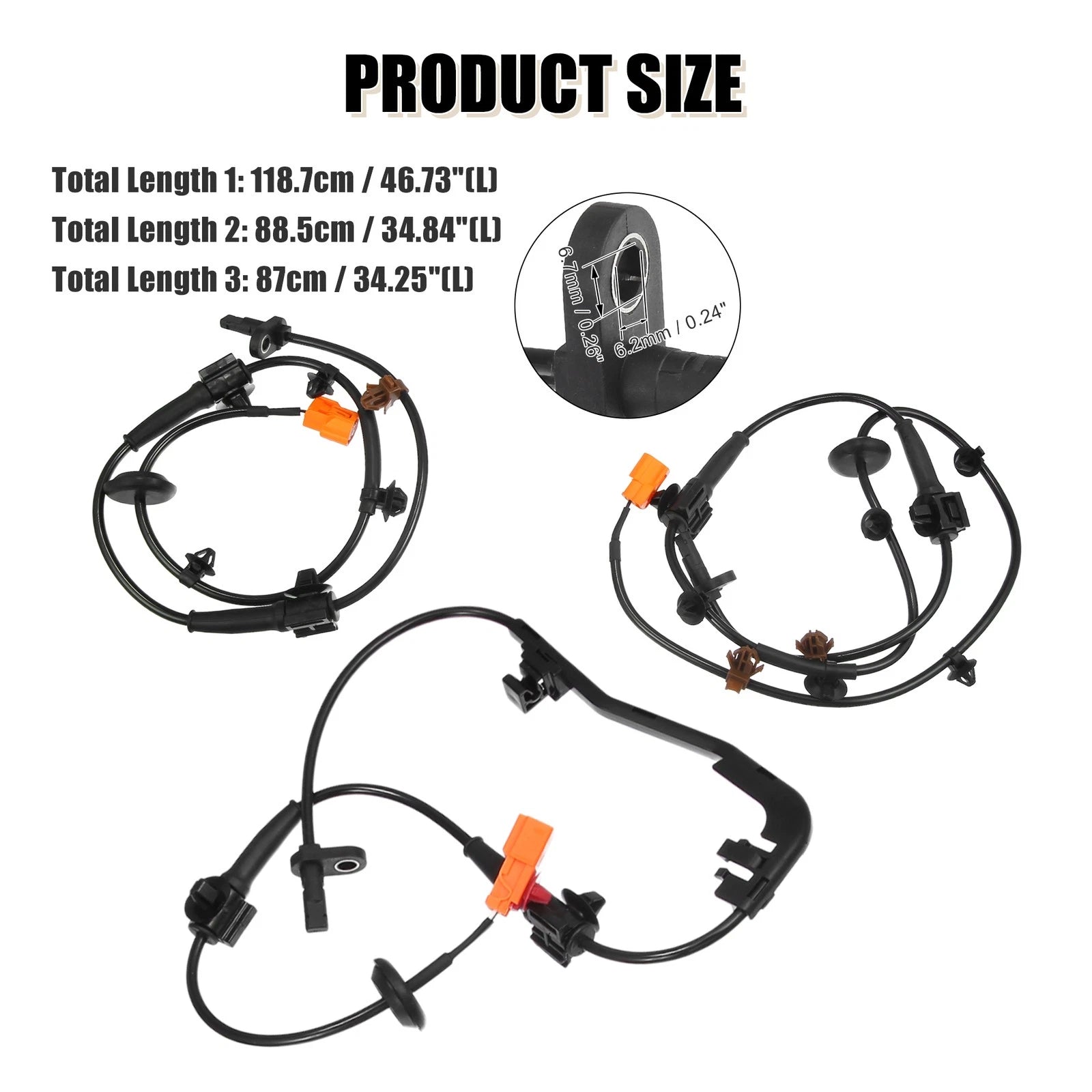 Set of 4 ABS Sensors No. 57450SLNA01 for Honda Fit (2007–2008)