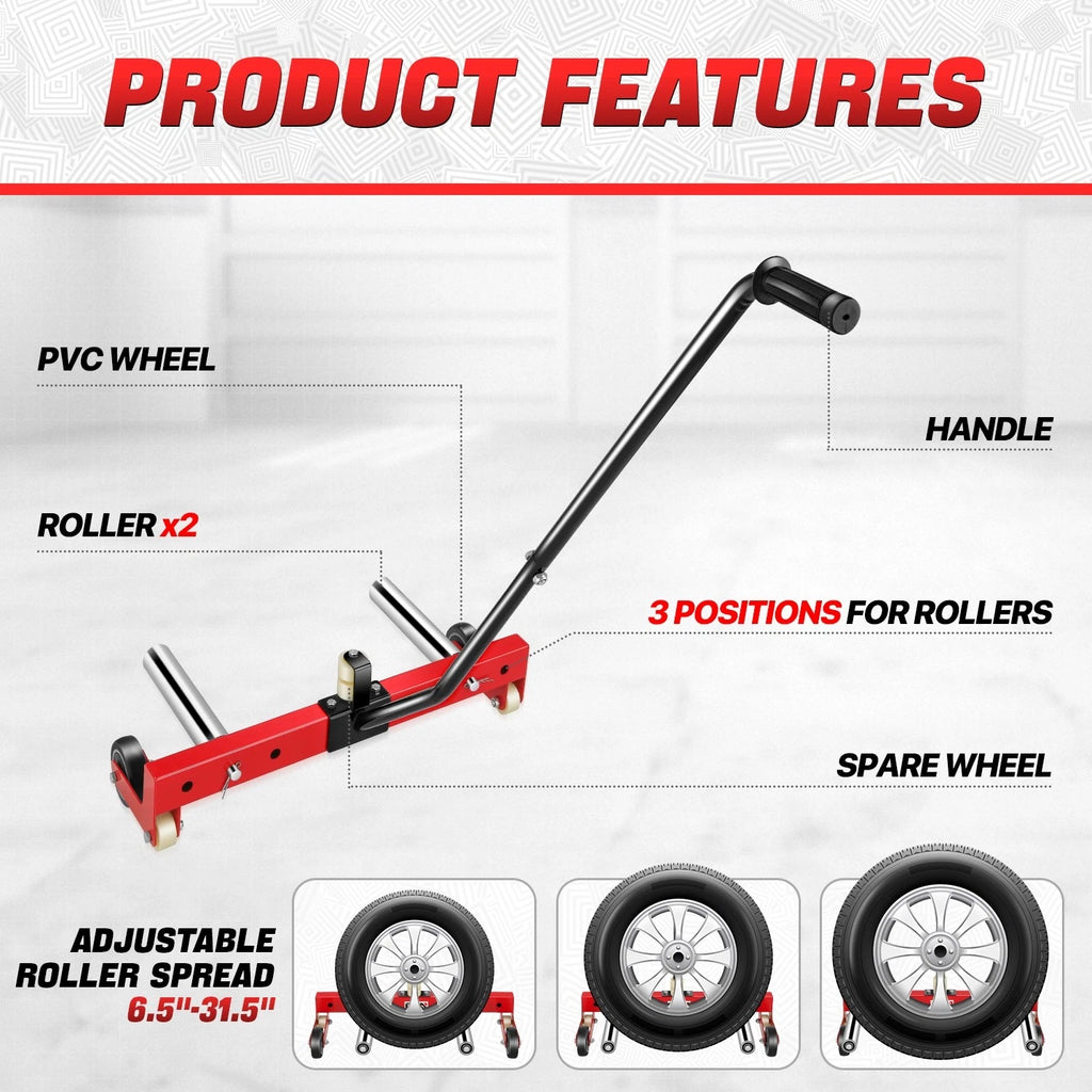 Tire Wheel Dolly for 6.5-24.5in Tires (330lbs Capacity)