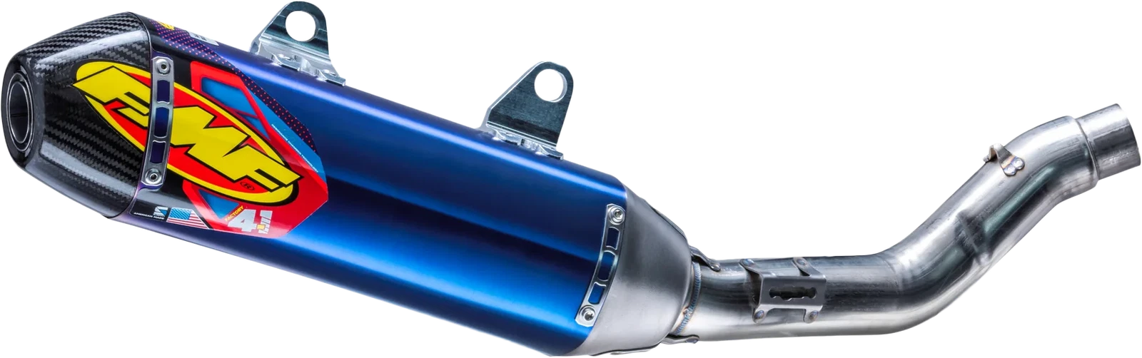 FMF 4.1 RCT Slip-On Exhaust for Kawasaki (Anodized Titanium, Carbon Cap)