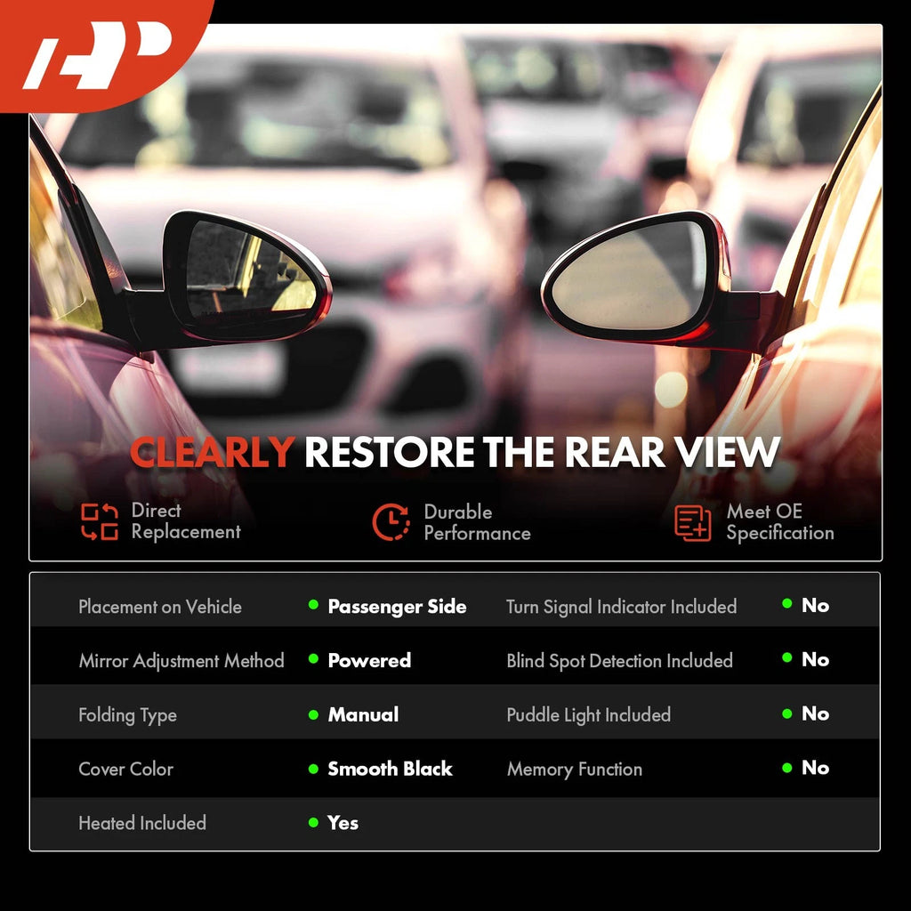 Power Adjustable Folding Black Mirror for Mitsubishi Lancer