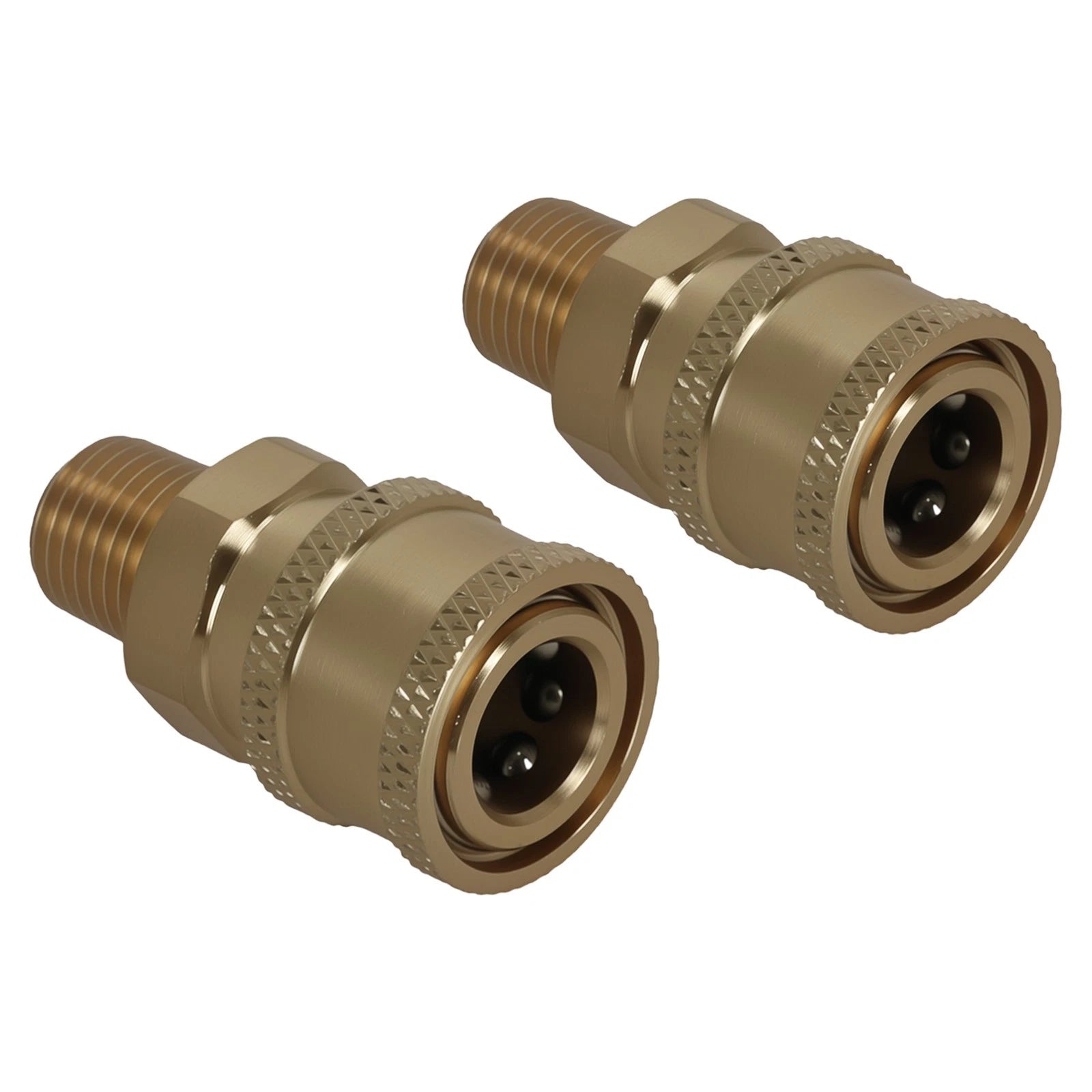 2Pcs 1/4" Quick Connect Male NPT High Pressure Washer Fitting Coupler (—–—)