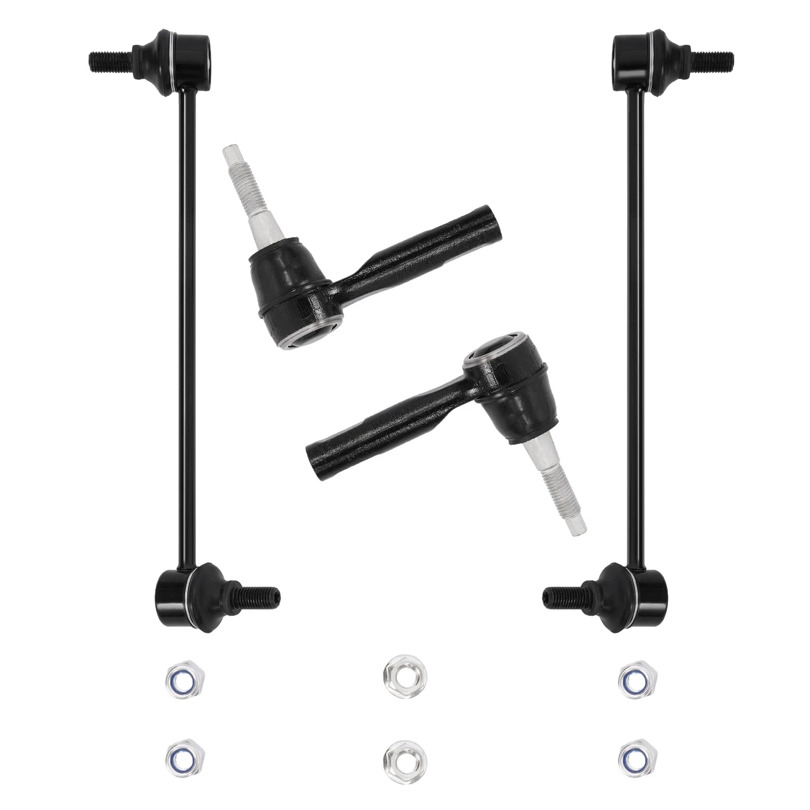 4PC Front Stabilizer Sway Bar End Link & Outer Tie Rod End Kit for Chevy Equinox (2010–2017)