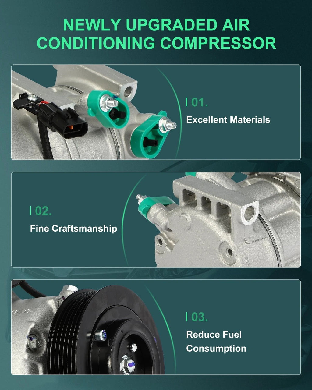 A/C Compressor with Clutch for Hyundai Sonata, Kia Optima (2011)
